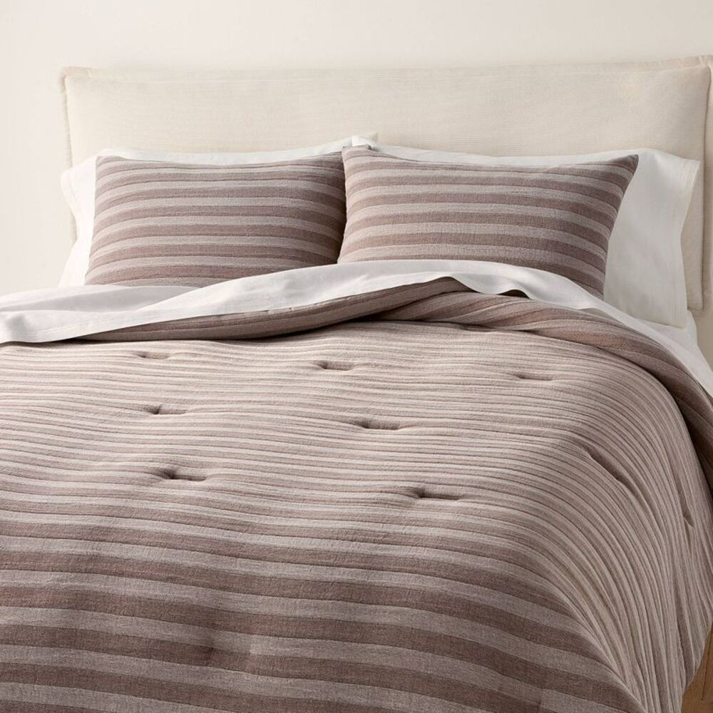 3pc King Tonal Stripe Comforter Set Brown - Hearth & Hand with Magnolia